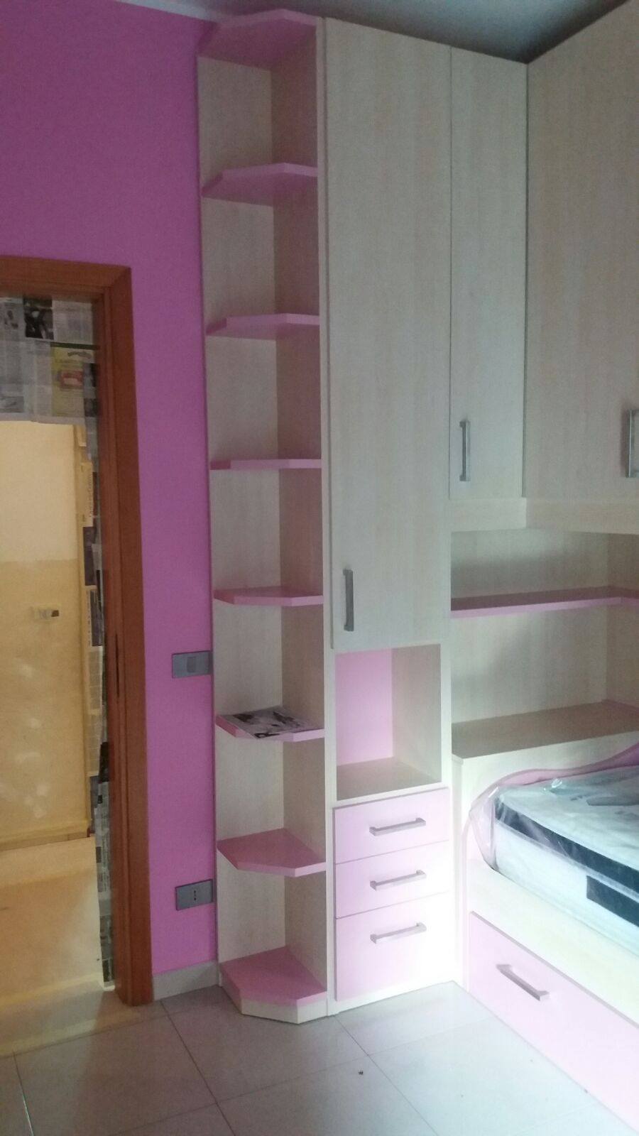 libreria rosa cameretta bambina