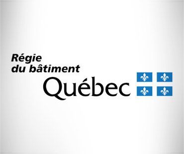 Logo of Régie du bâtiment Québec. Text