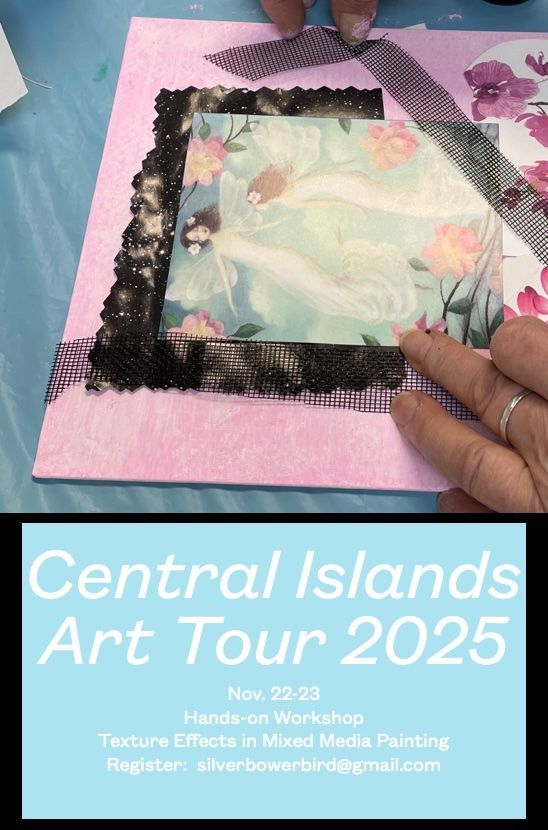 Abstract expressionist painting by Scottish artist people in a group setting yellow blue white mixed media