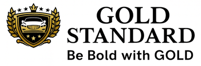 Gold Standard Mobile Detailing logo with slogan Be Bold with GOLD.