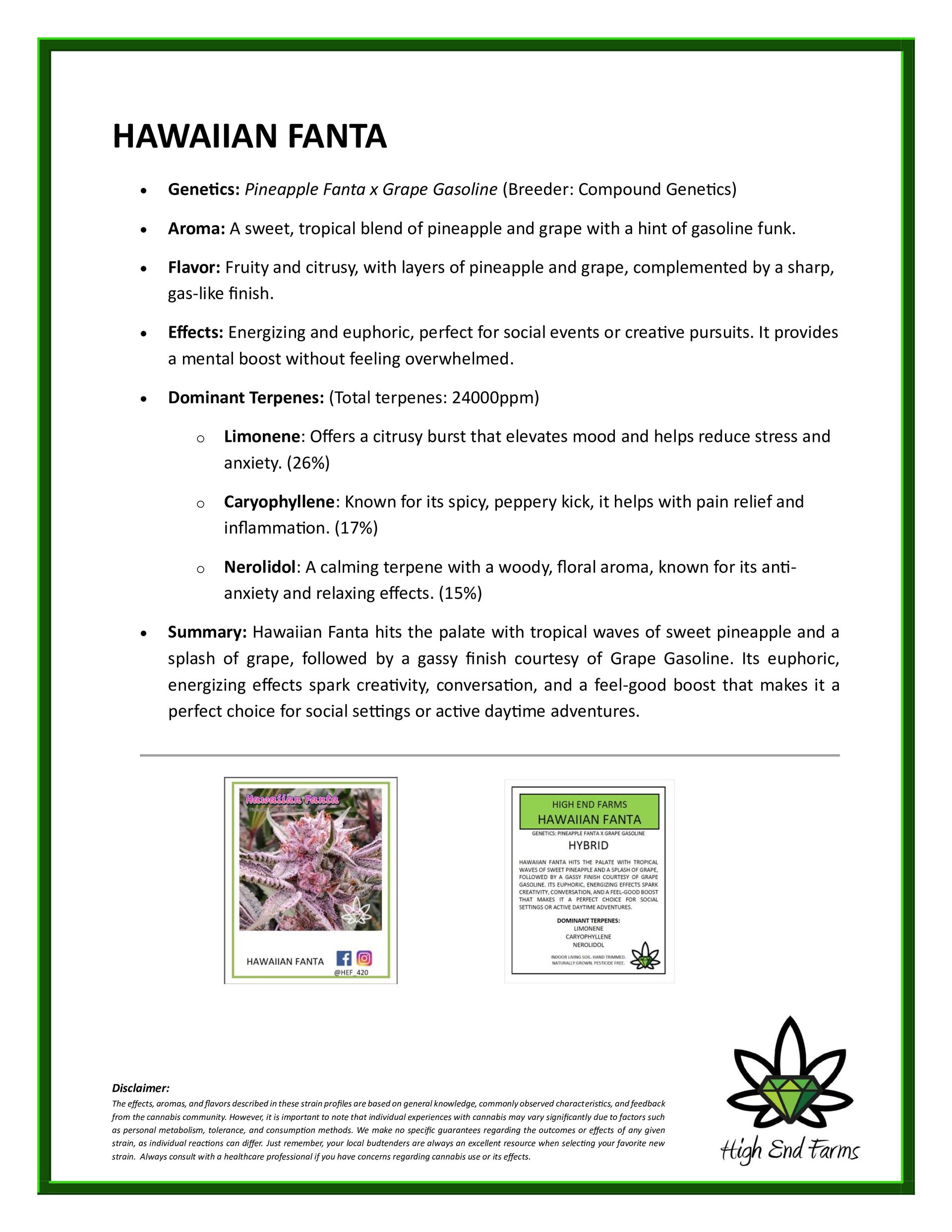 Hawaiian Fanta recipe and product information with accompanying images.