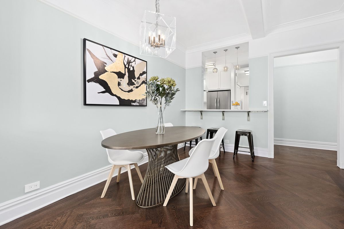 White Dining Chairs and Wood Table — Brooklyn, NY — Hub Home Improvements