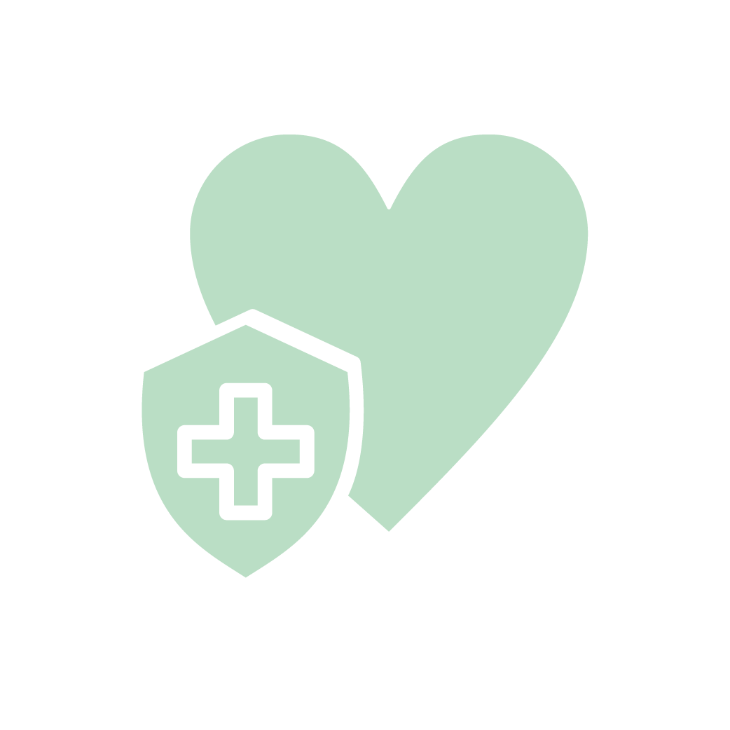 A heart with a shield and a cross on it.