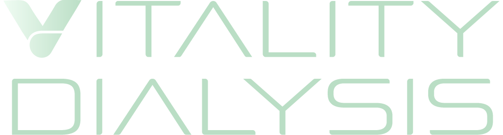 A logo for vitality dialysis is shown on a white background.