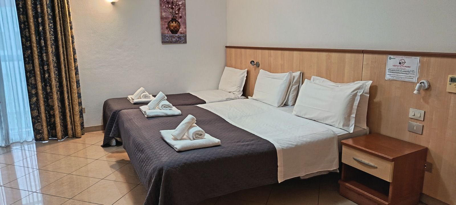 Interno di una camera dell'Hotel Nuovo Sole