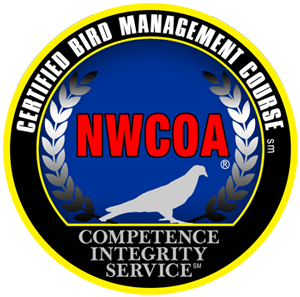 A logo for nwcoa certified bird management course