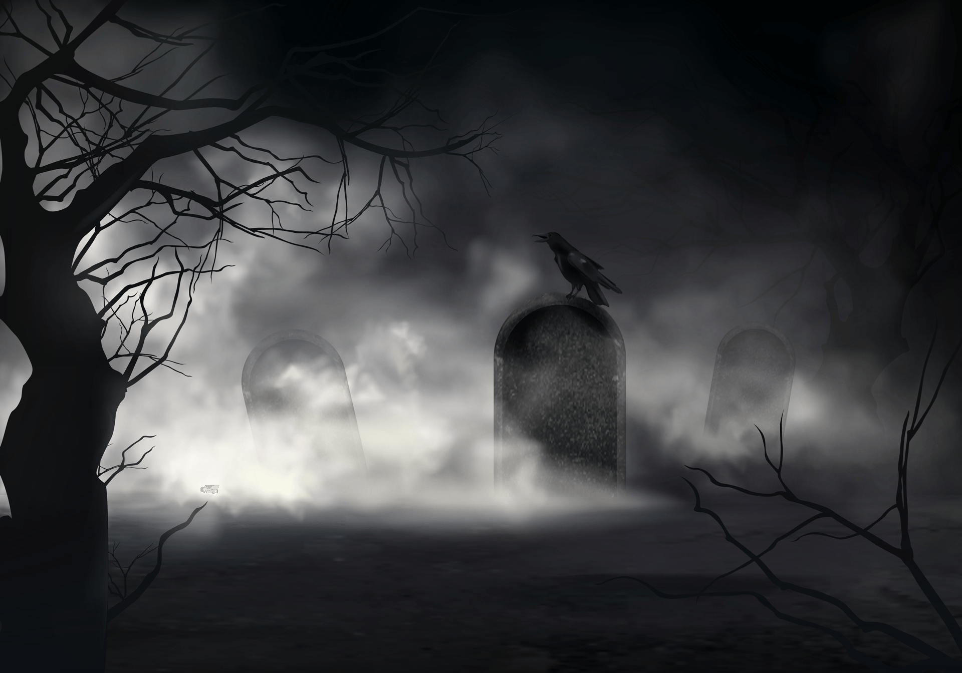 crow-in-cemetery