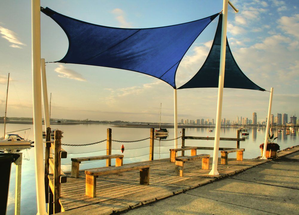 Blue Shade Sails Near The Broadwater — Shade Sails In Coolum Beach, QLD