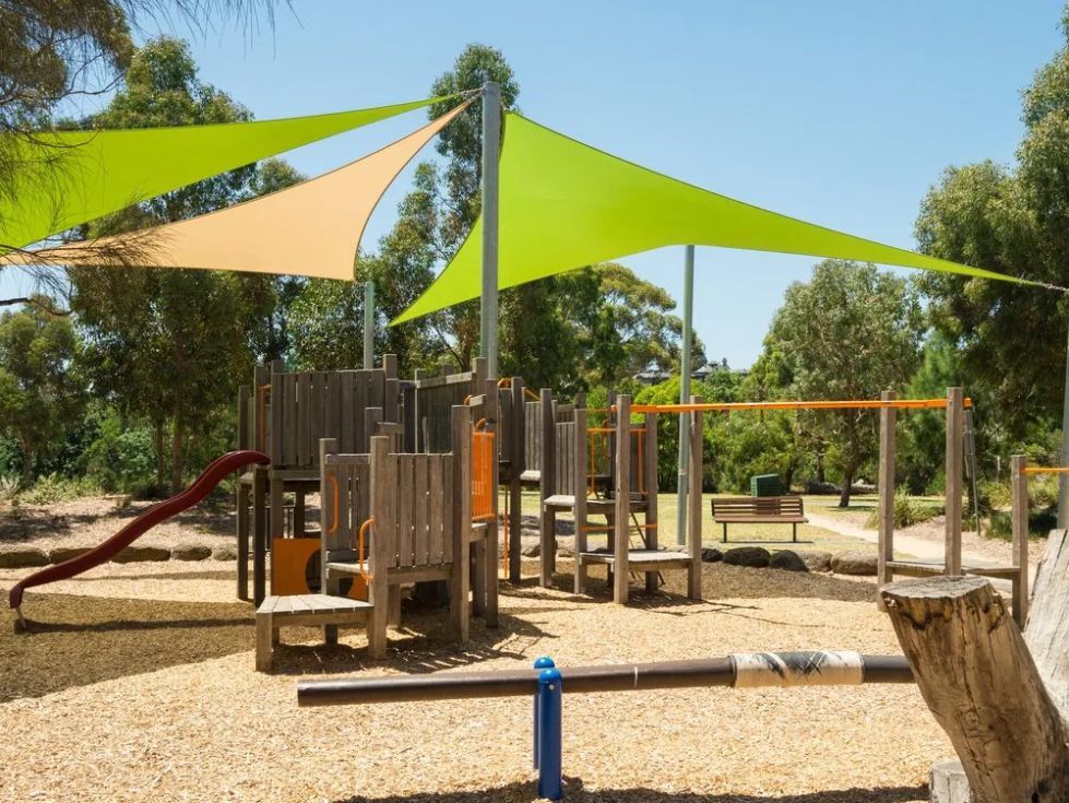 Green Shade Sail At The Playground — Shade Sails In Coolum Beach, QLD