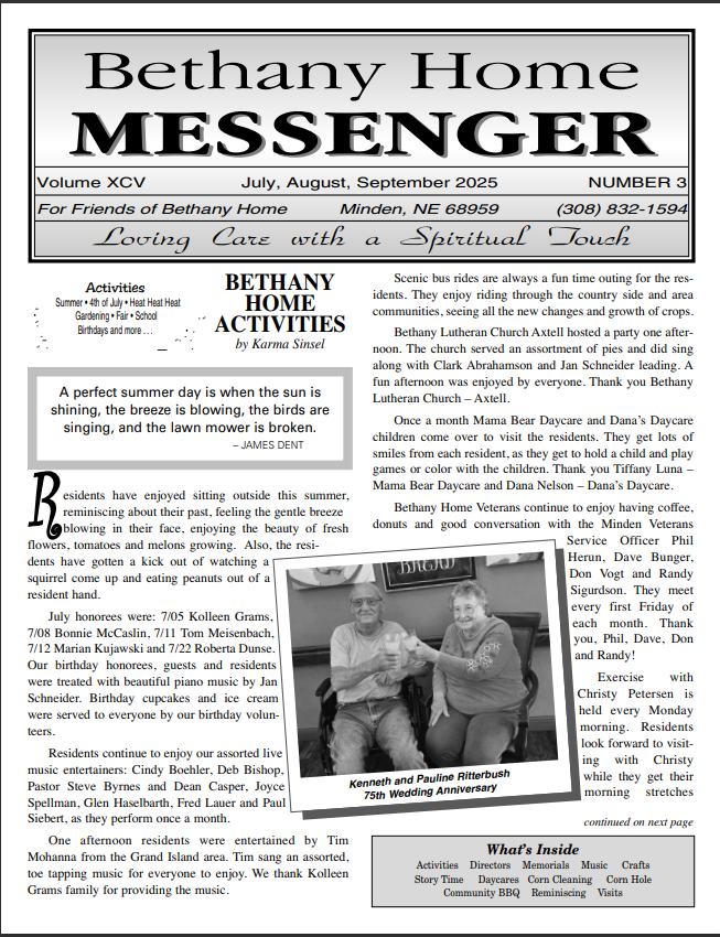 Bethany Home Messenger -  Minden, NE