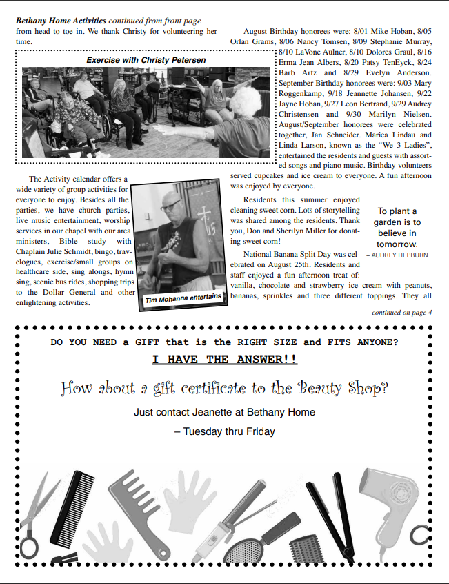 Bethany Home Messenger Page Two