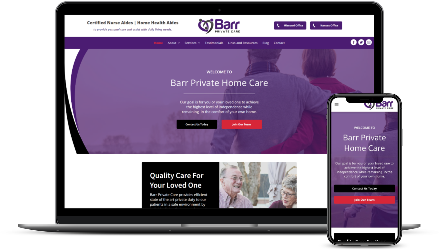 barr private care website design