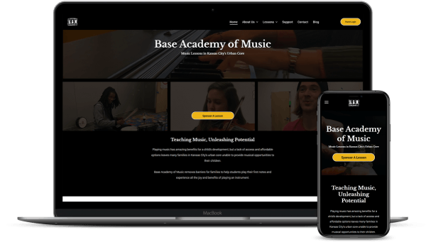 base academy of music web design