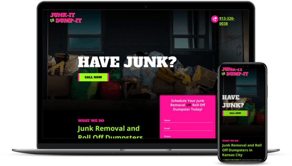 junk it or dump it website design