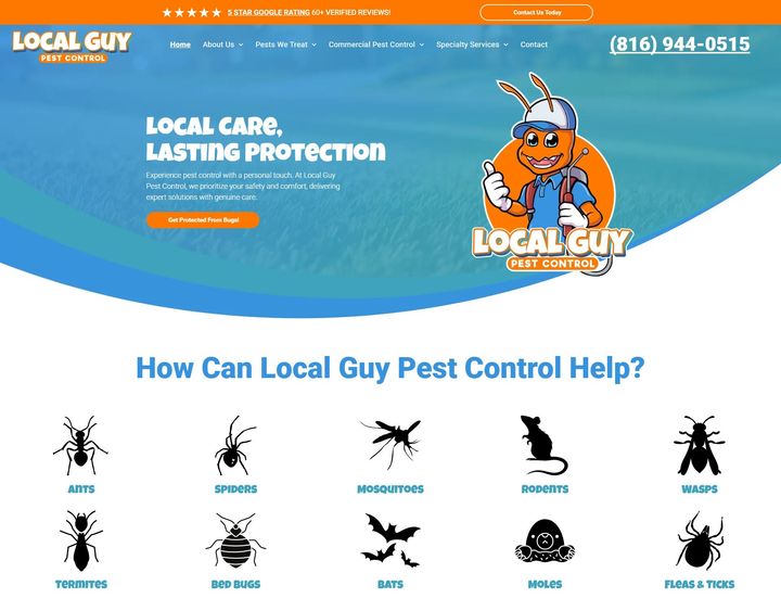 local guy pest control website design