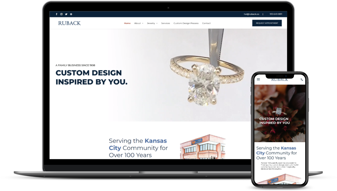 ruback fine jewelry store website design