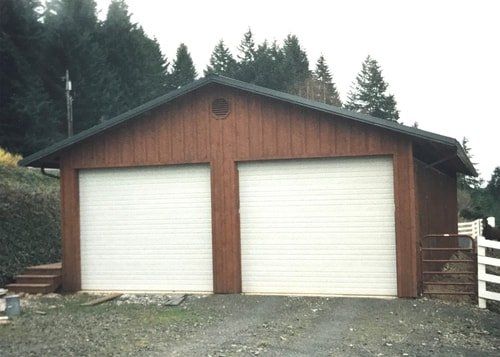 Twin Door Garage with Board & Bat Siding — Metal Building in Chehalis, WA