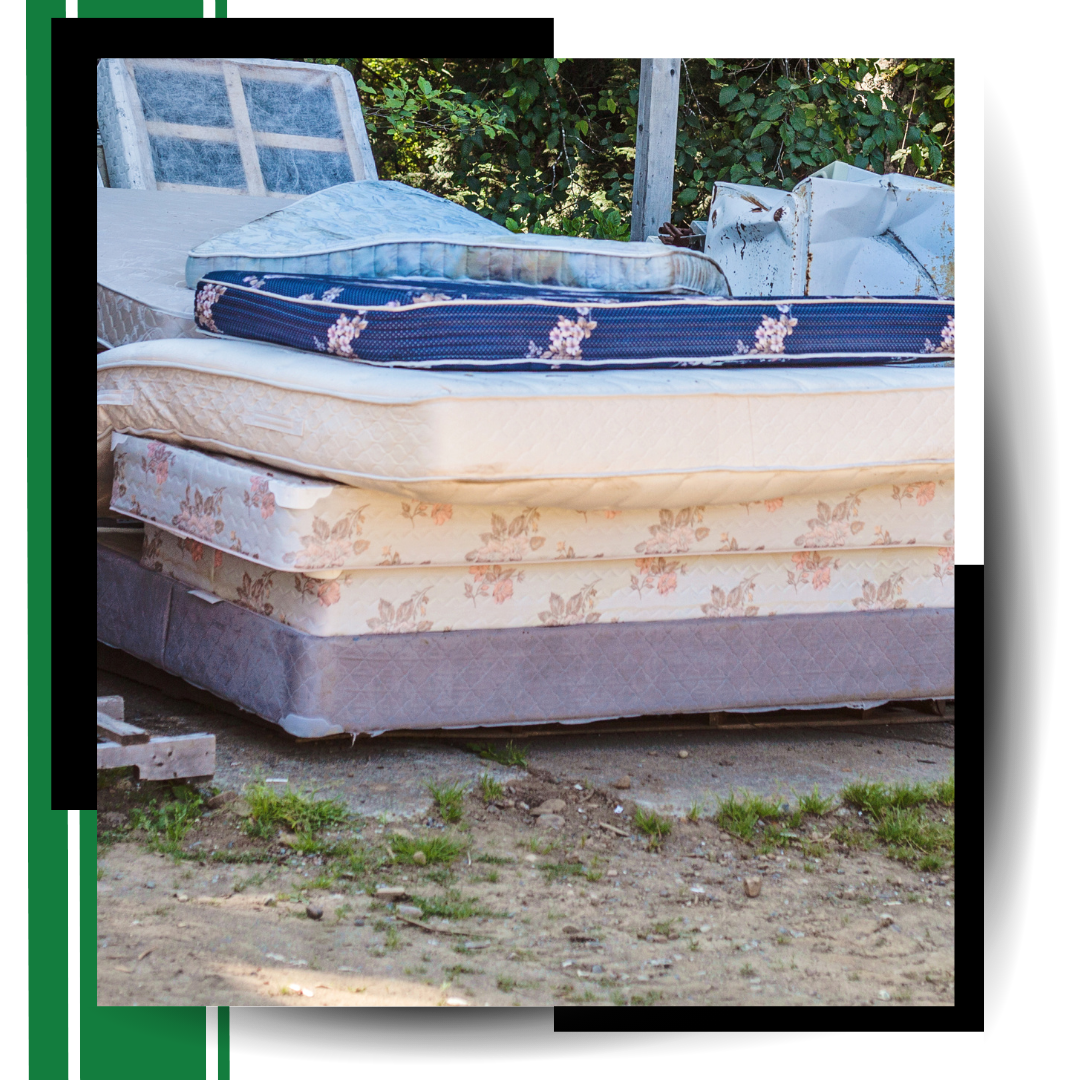 A pile of discarded mattress