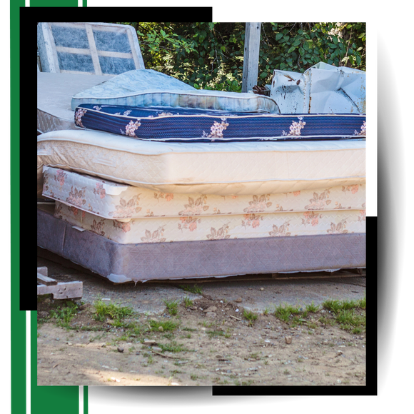 A pile of discarded mattress