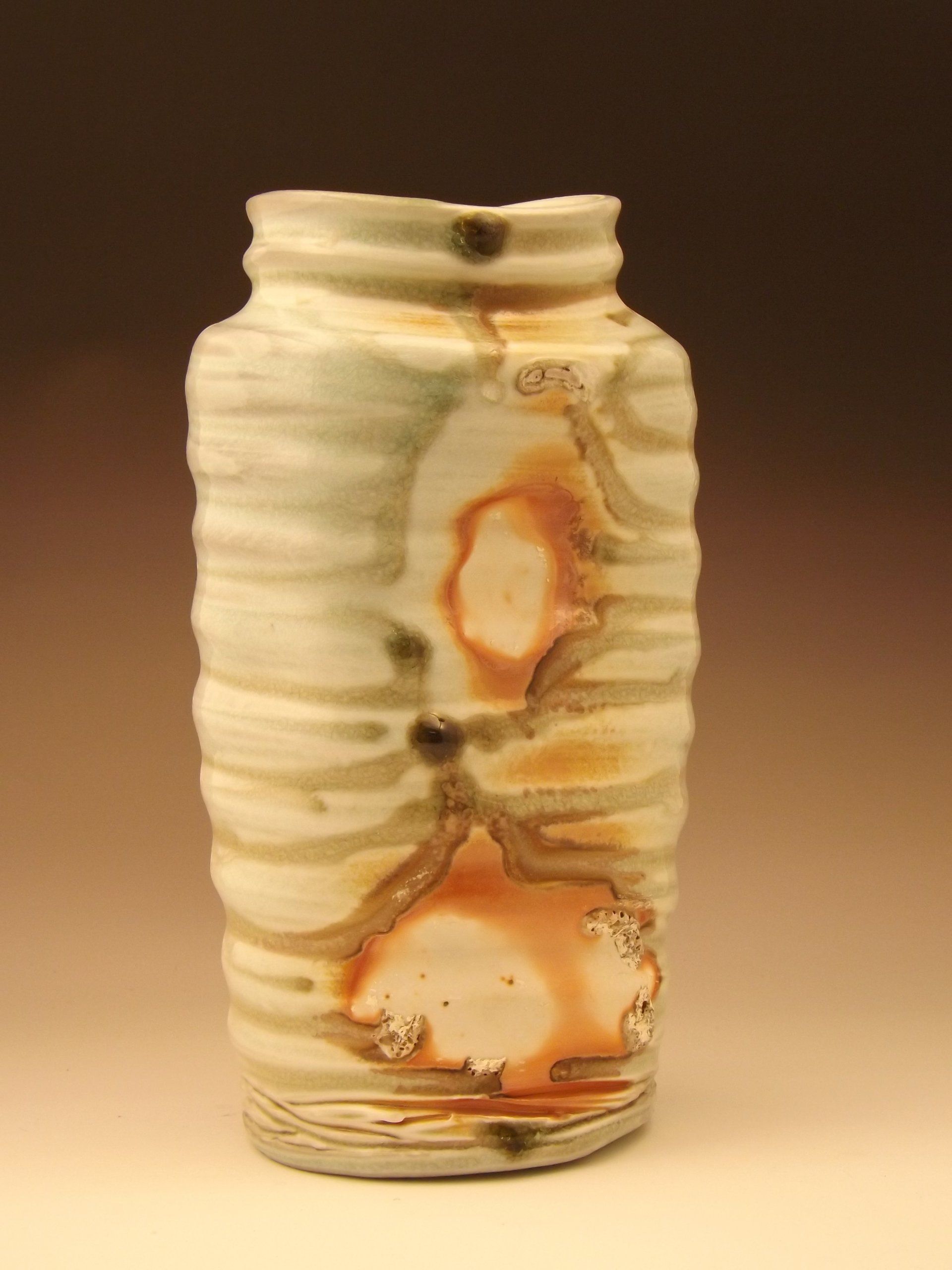 Porcelain Vase with Natural fly ash glaze