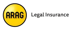 The logo for arag legal insurance is yellow and black.