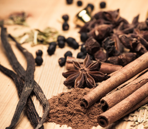 Natürlicher Schoko-Vanille-Zimt-Geschmack