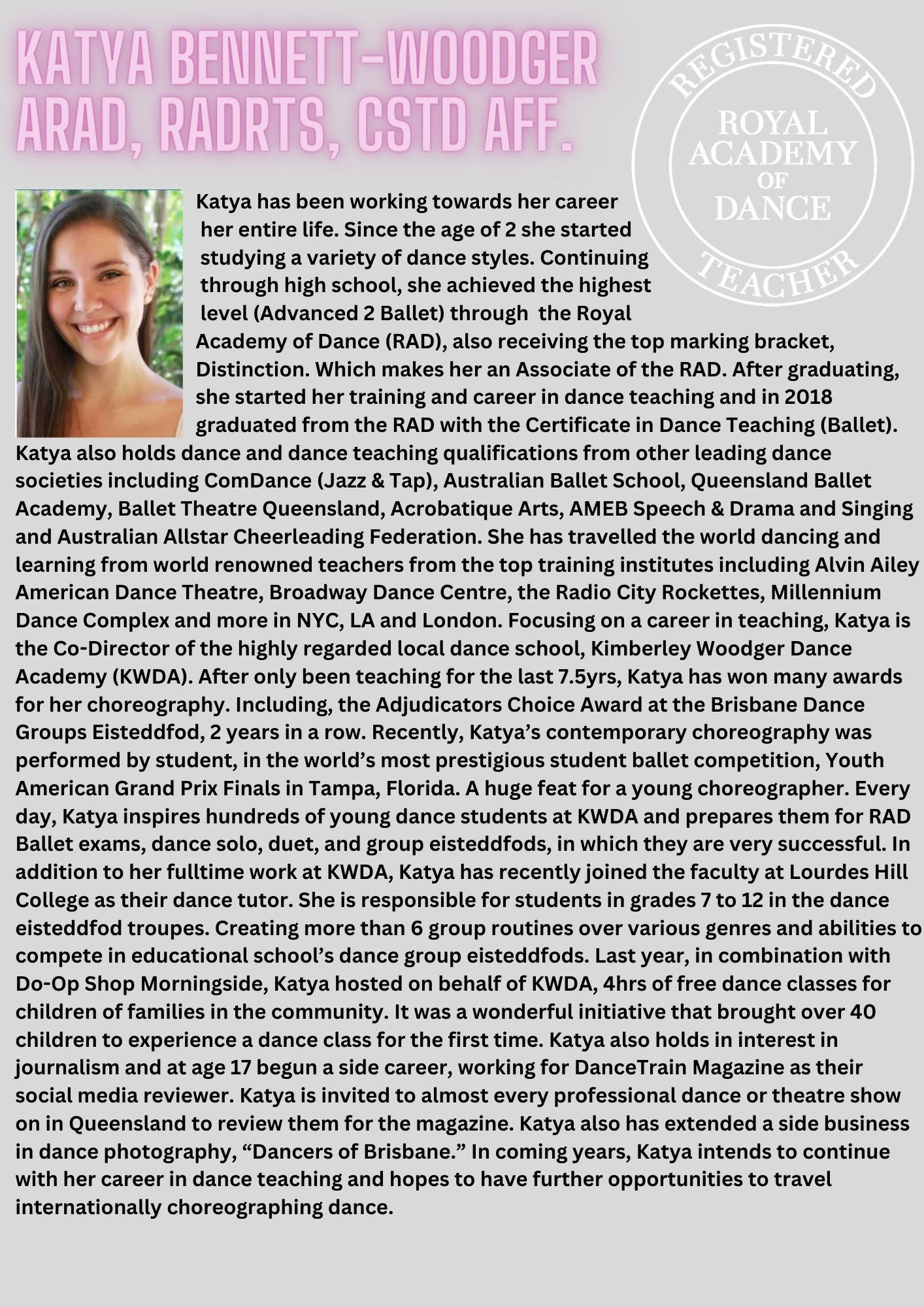 Katya Bennett-Woodger