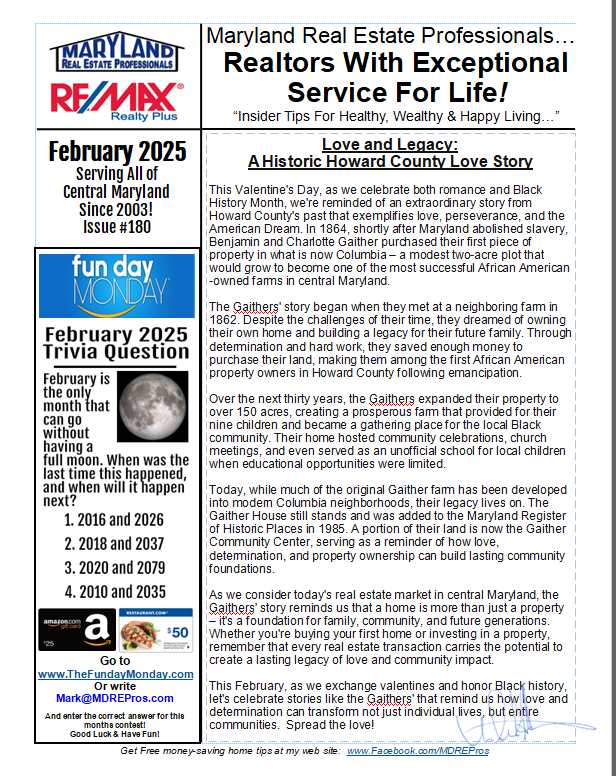 A flyer for maryland real estate professionals realtors with exceptional service for life