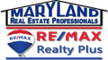 The logo for maryland real estate professionals re / max realty plus