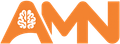 Orange logo with the letters AMN, the A has a brain inside it.