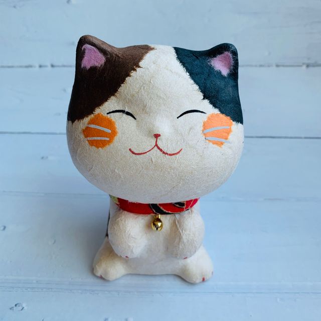 Happy Taroko Cat (Small) Washi Paper Tricolor Cat [Pre-order]