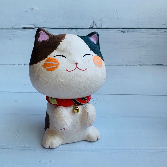 Happy Taroko Cat (Small) Washi Paper Tricolor Cat [Pre-order]