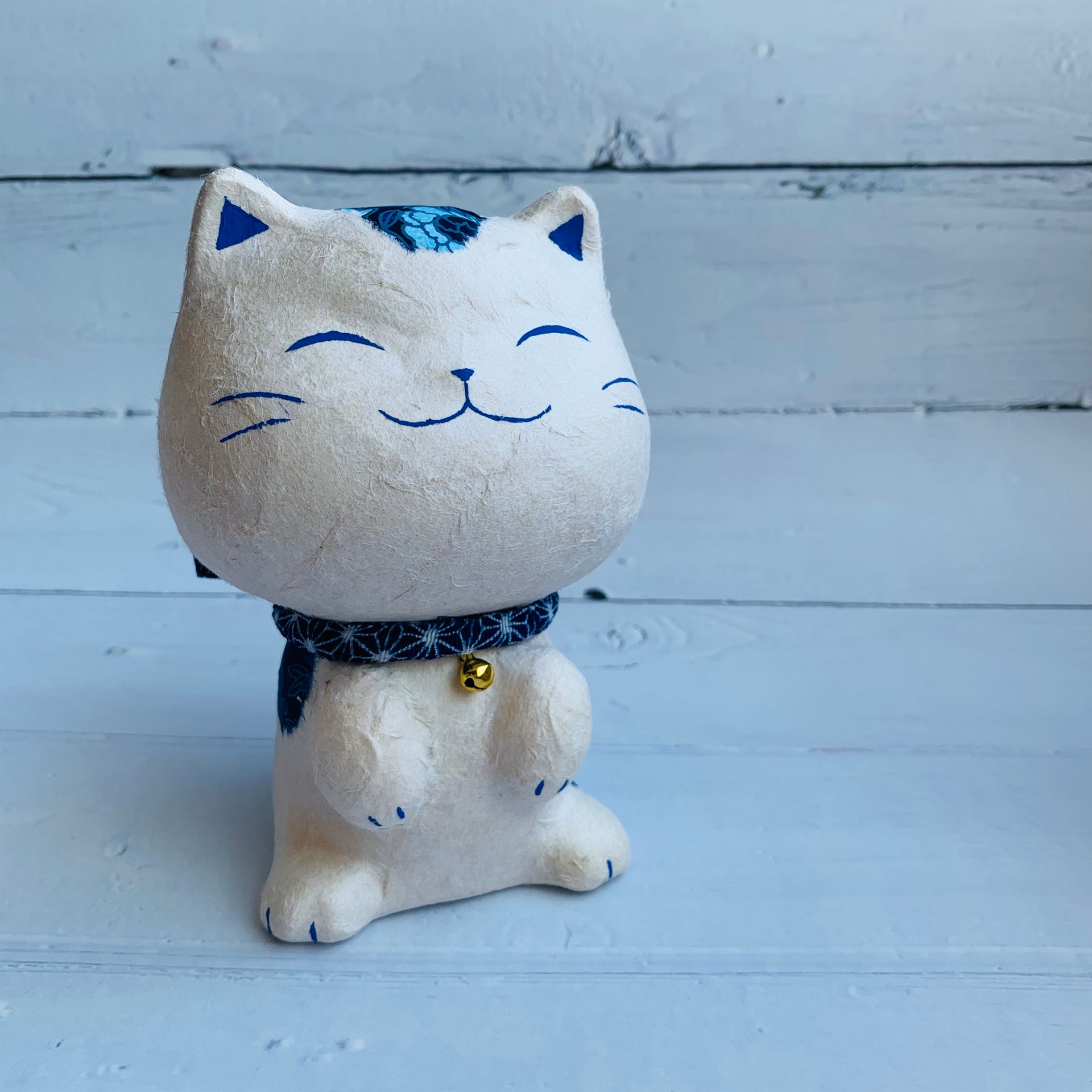 幸福多良福貓(小)和紙藍色貓