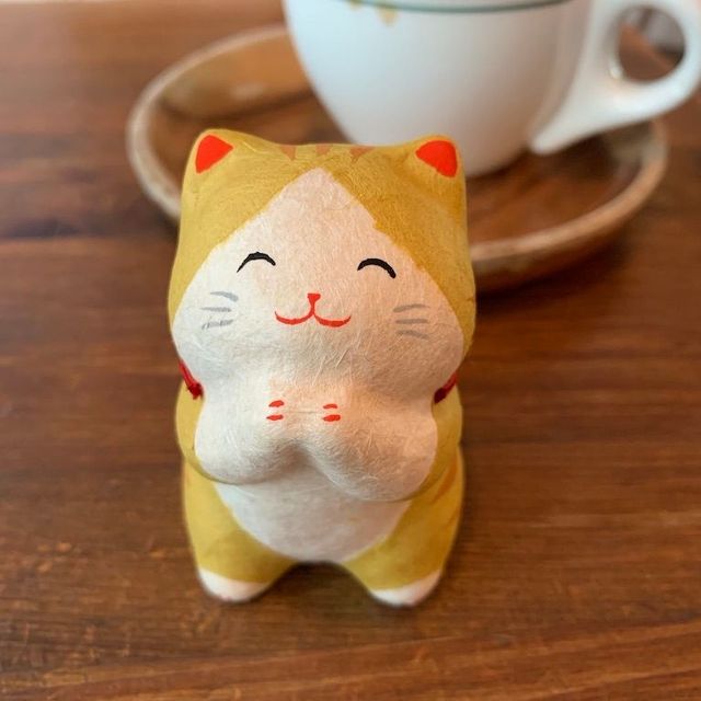 Please grant my wish - a tabby cat - a washi paper mascot