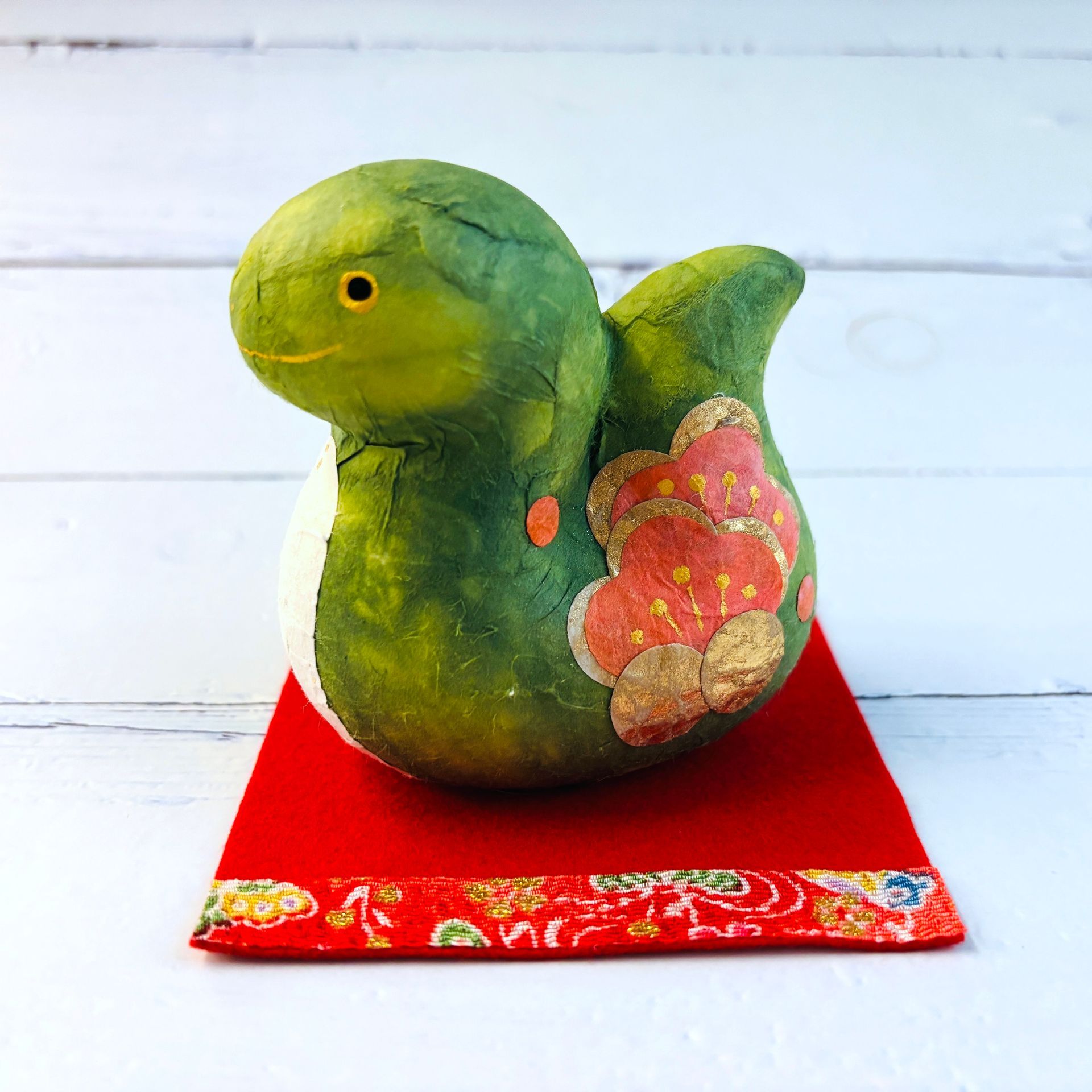 [蛇] 福蛇-梅花-和紙製-蛇年吉祥物-重生,開運,招財