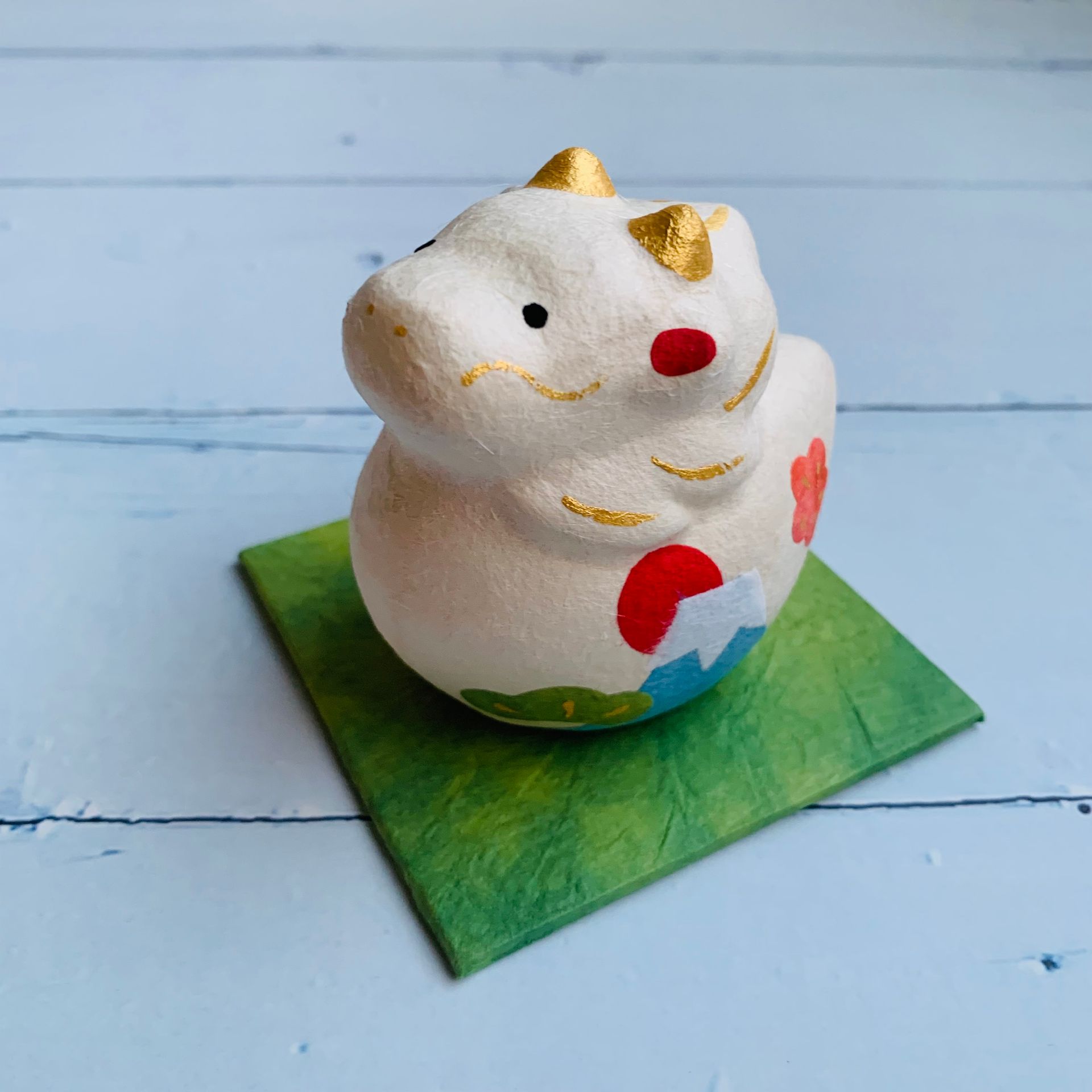 [龍]福氣龍-富士山-和紙手工-龍之吉祥物-財富,智慧,事業成功,順利平安,出人頭地