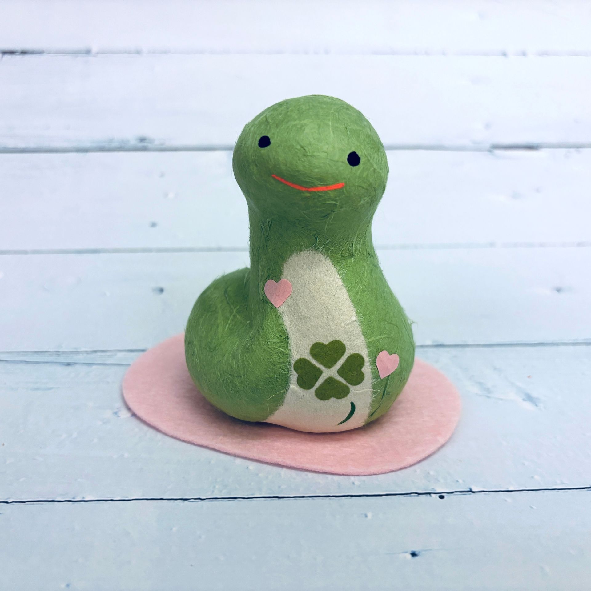 [蛇] 福蛇-呼喊幸福的幸運草-和紙-蛇年吉祥物-重生,開運,招財