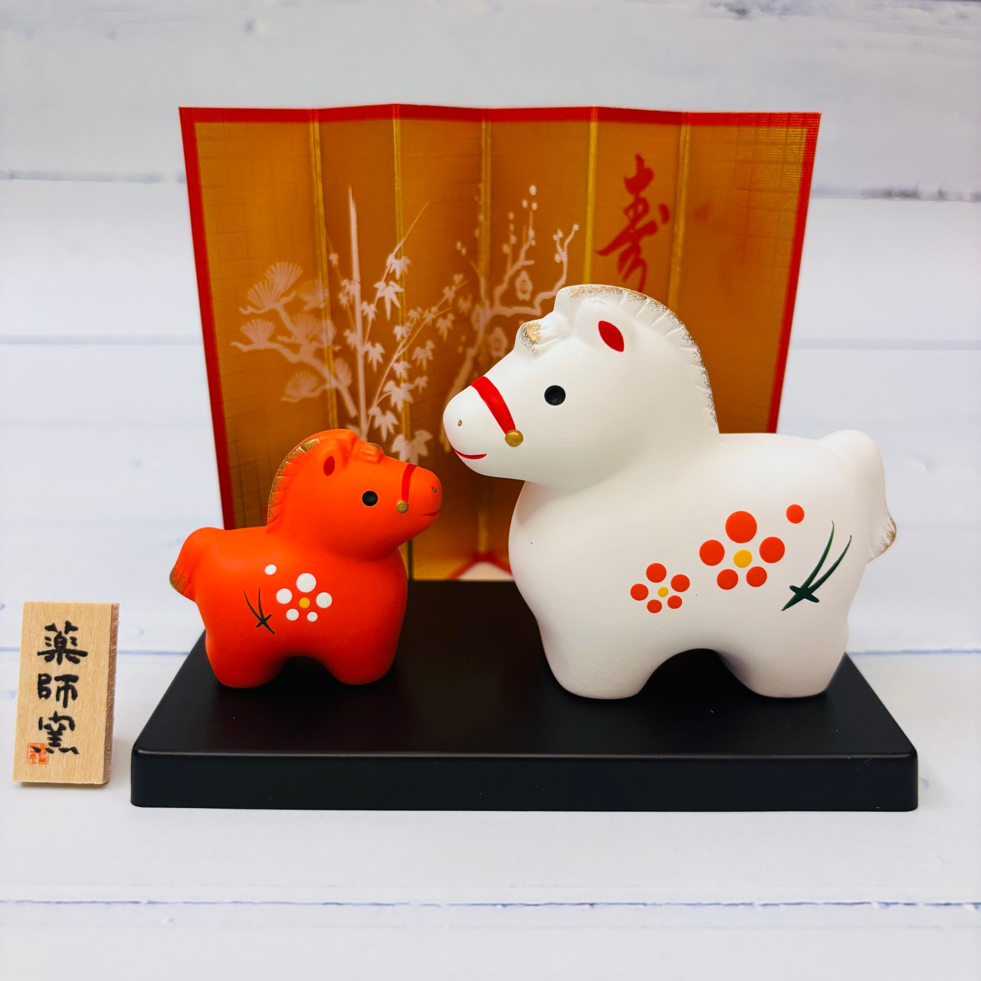 錦彩招福馬-紅白-小-生肖吉祥物(馬年)