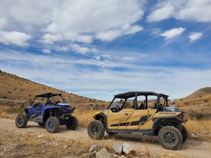 Two UTVs on off road tour in Tucson AZ