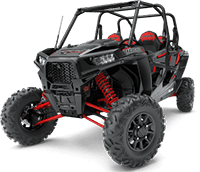 Black and red UTV
