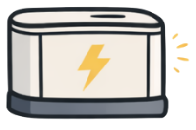 A stylized icon featuring a tablet screen displaying a spinal cord cross-section above a circuit board, next to a stack.