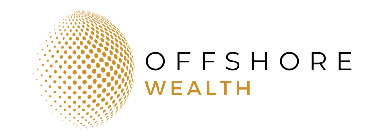The logo for offshore wealth is a globe with dots on it.