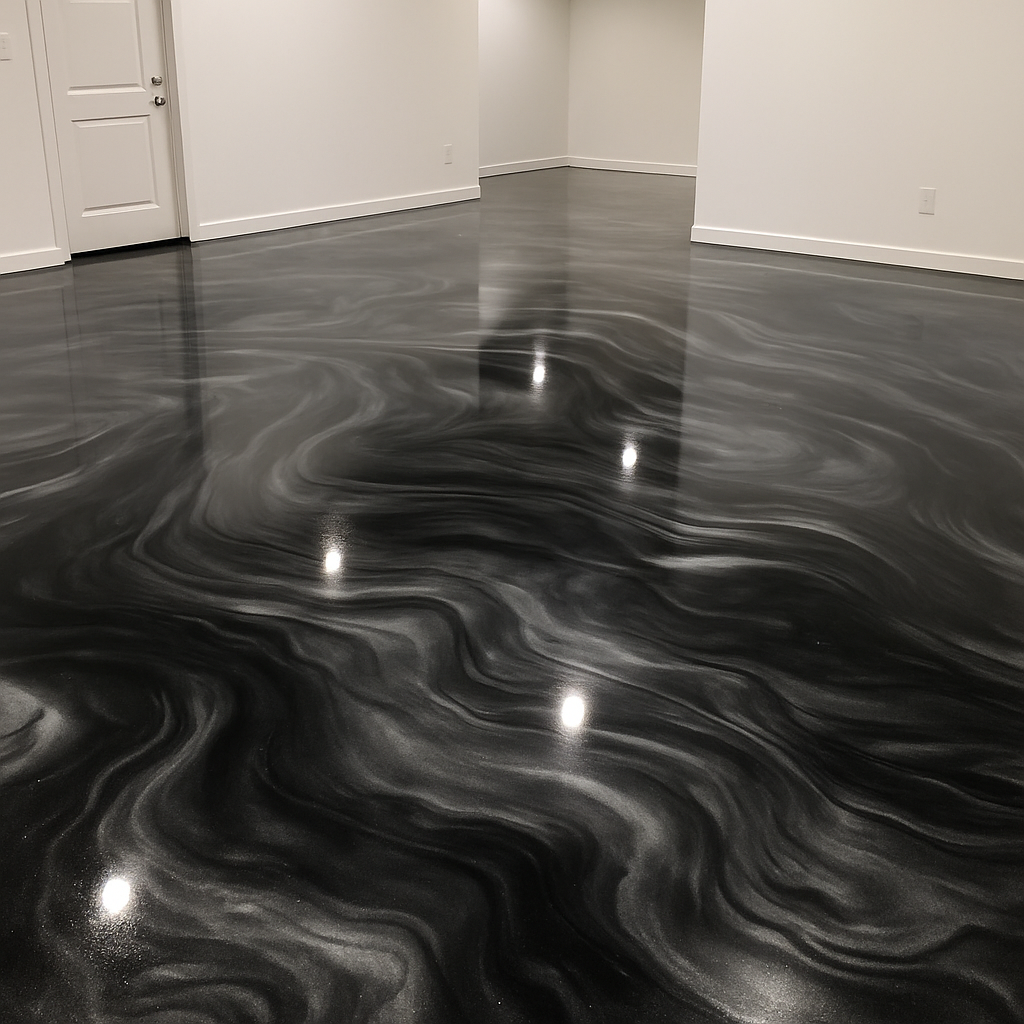 Swirling blue abstract background with a subtle texture.