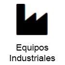El logotipo de equipos industriales es una imagen en blanco y negro de una fábrica.