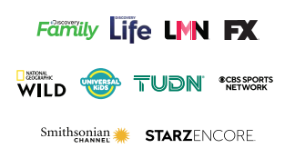 A list of logos including family life lmn fx and smithsonian channel