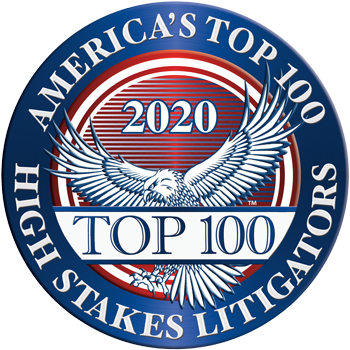 America's  Top 100 High Stakes Litigators Badge 2019