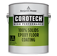 A can of corotech high performance 100 % solids epoxy floor coating.