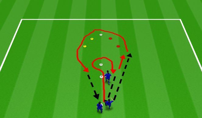 A group of soccer players are playing a game on a soccer field.