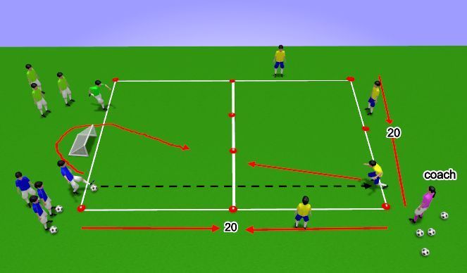 A soccer game is being played on a green field