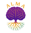 Árbol de cerebro morado con raíces doradas,